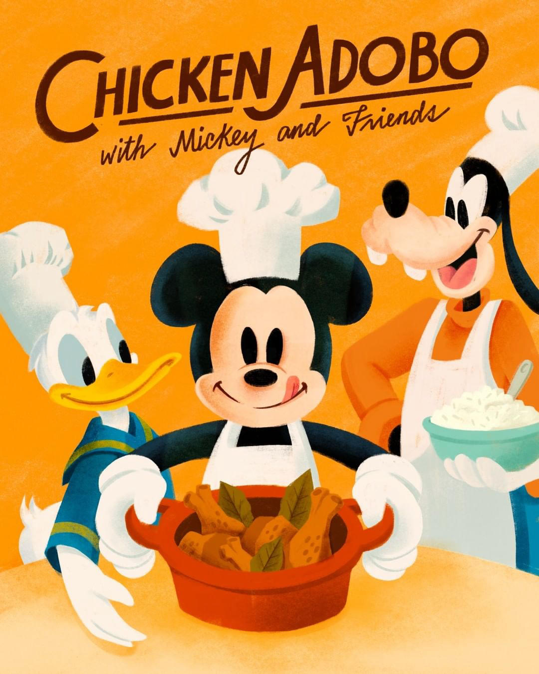 Mickey Mouse - Mickey and friends are here to share a special chicken adobo recipe
