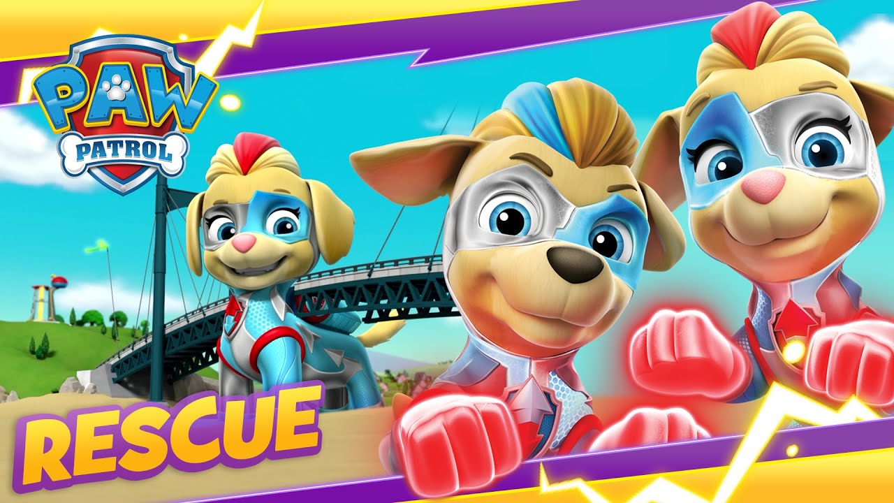 Mighty Twins Rebuild The Bridge! : Paw Patrol : Cartoon And Game Rescue Episode For Kids