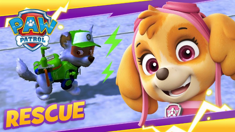 image 0 Moto Rocky And Skye Fix Adventure City’s Electricity! : Paw Patrol : Cartoon And Game Rescue Episode