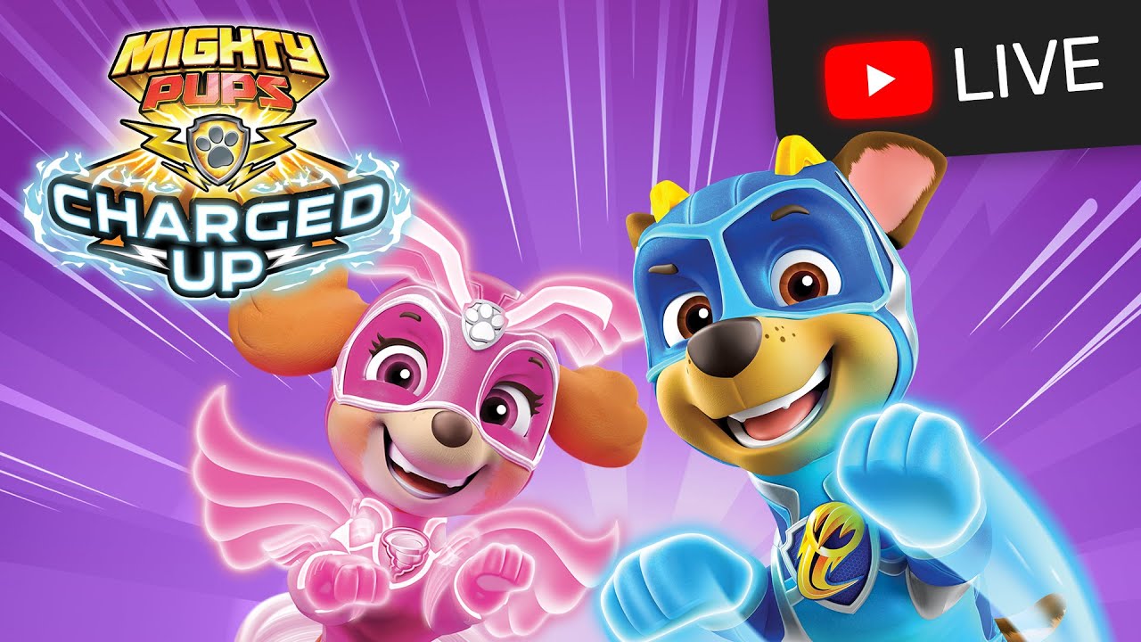 image 0 🔴 Paw Patrol Mighty Pups Cartoons For Kids 24/7 Pup Tales Rescue Episodes Live Stream