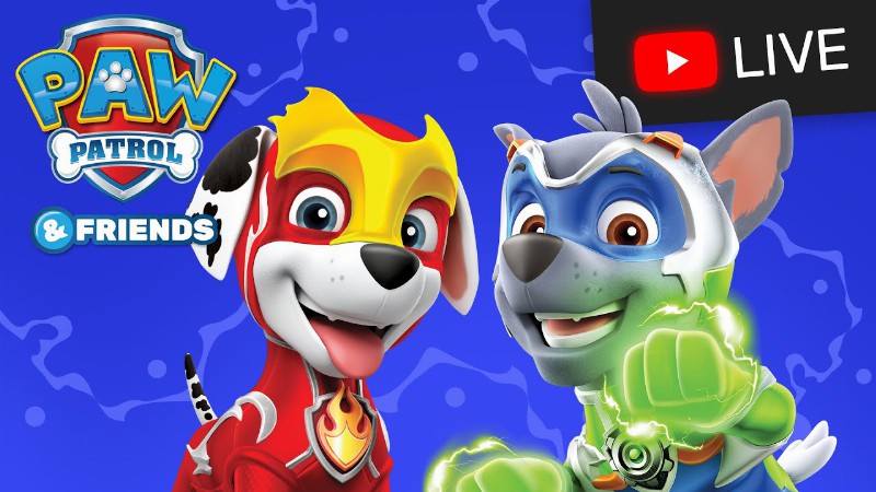 image 0 🔴 Paw Patrol Moto Pups Mighty Pups And More Rescue Episodes Live Stream - Cartoons For Kids
