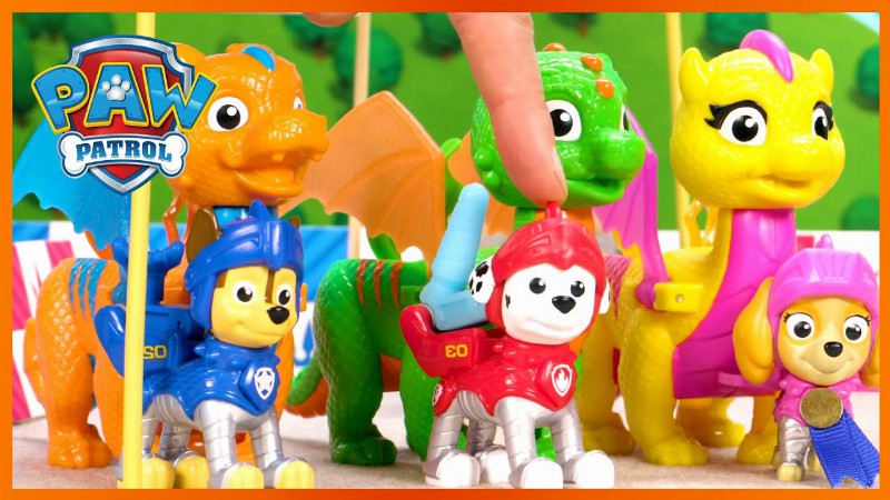 Rescue Knights Compete In The Dragon Games! : Paw Patrol Compilation : Toy Pretend Play For Kids