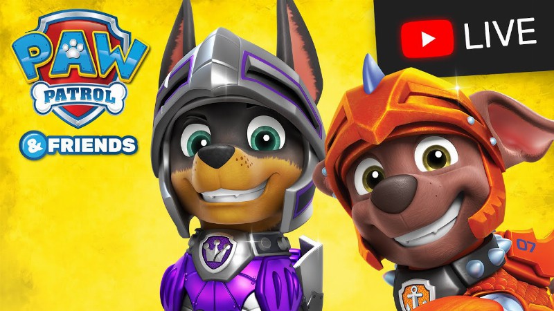 image 0 🔴 Rescue Knights Pups Vs Claw And Sparks! - Paw Patrol Episodes Live Stream : Cartoons For Kids