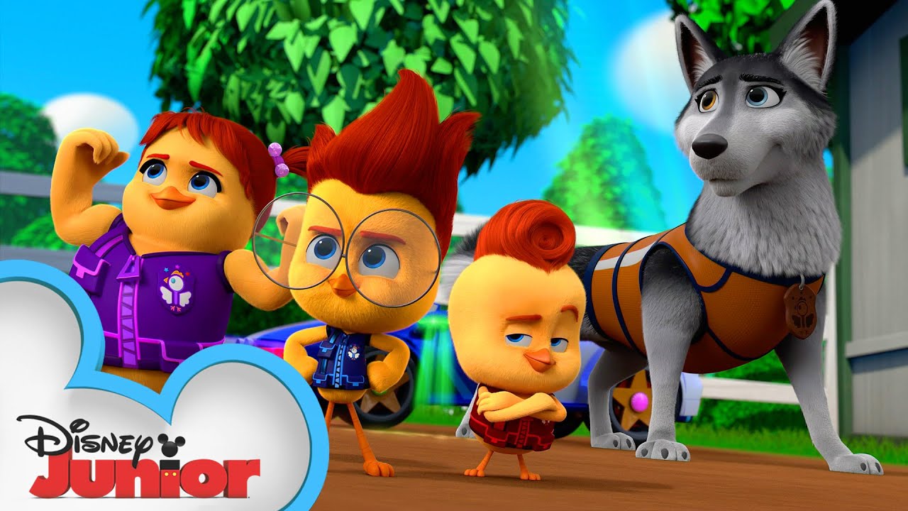 The Blue Booted Baddie 🐮  : The Chicken Squad : @disney Junior